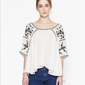 French Connection Woodstock Stitch Boho Top